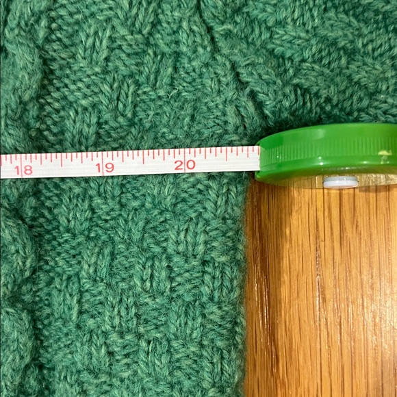 ARAN CRAFT 100% Merino Wool Open Front Short Sweater Cardigan Green XL - Picture 11 of 13